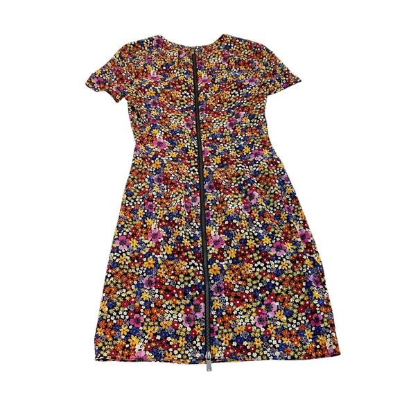 Whistles Multicolor Floral Silk Dora Bodycon Dual Zipper Dress, Size 6 - Picture 7 of 15